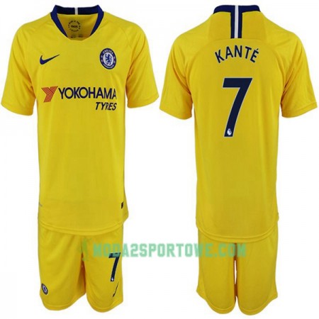 Koszulka Chelsea Kante 7 Dziecięcy Wyjazdowe Stroje Piłkarskie 2018-2019 Krótki Rękaw